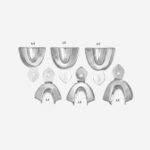 30-001 Impression Trays Set of 6 Pices Plain Stainless Steel Plain Stainless Steel Rim Lock Type